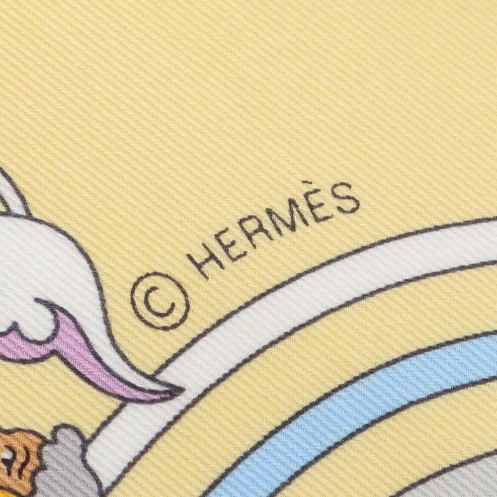 Hermes Carre 70 CARRES VOLANTS Scarf/Muffler, Silk, Women's, Yellow/Multicolor - Picture 2 of 6